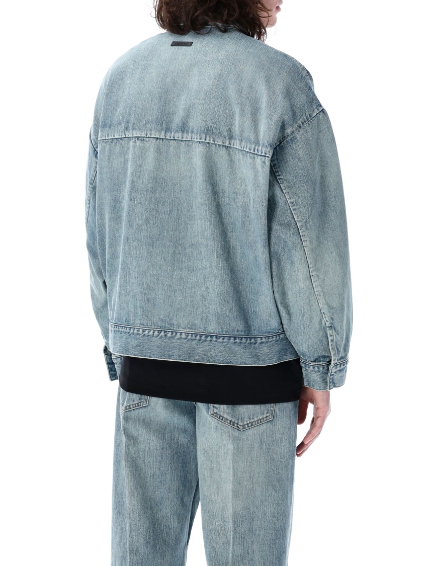 Fear Of God Denim Trucker Casual Jackets And Parka Blue In Blue
