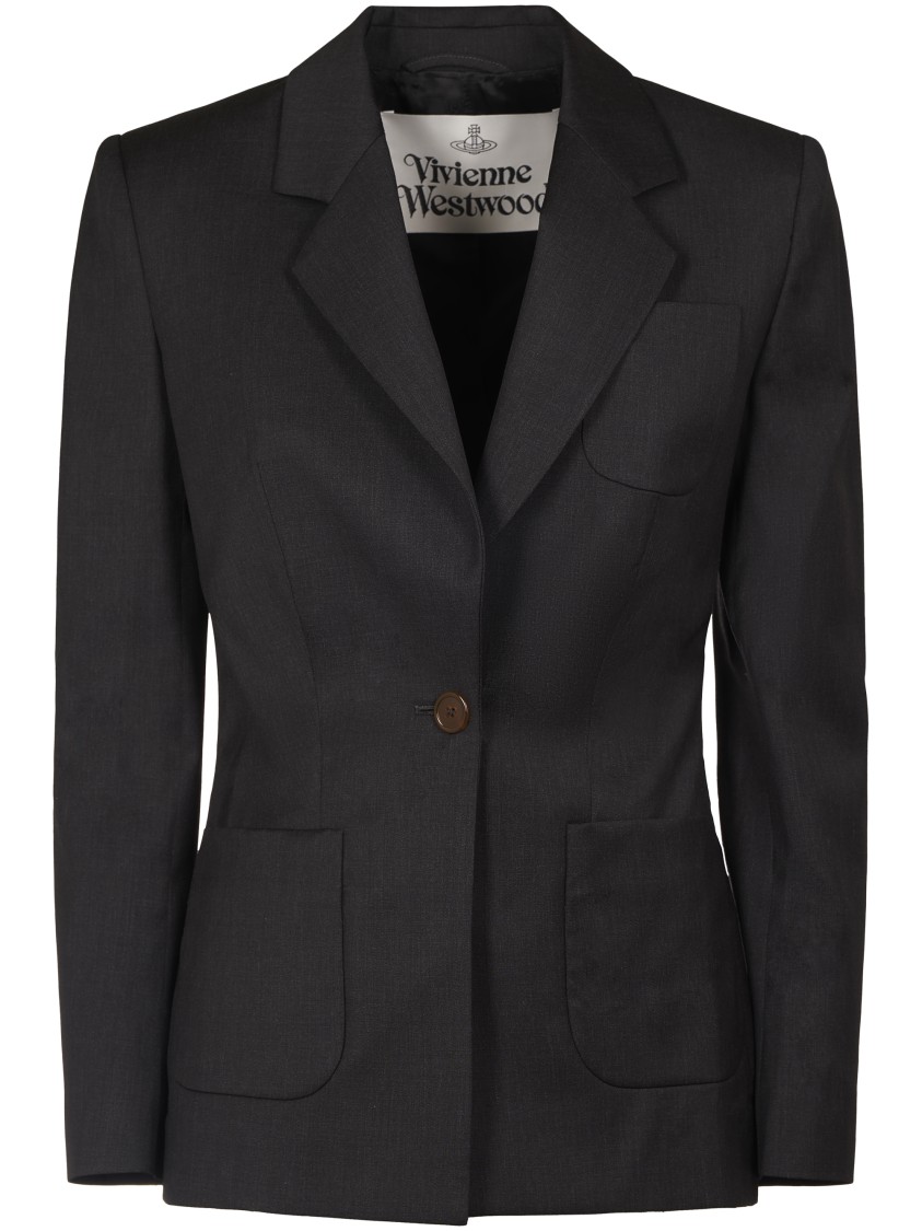 Vivienne Westwood Tailored Black Blazer With Notched Lapel In Black