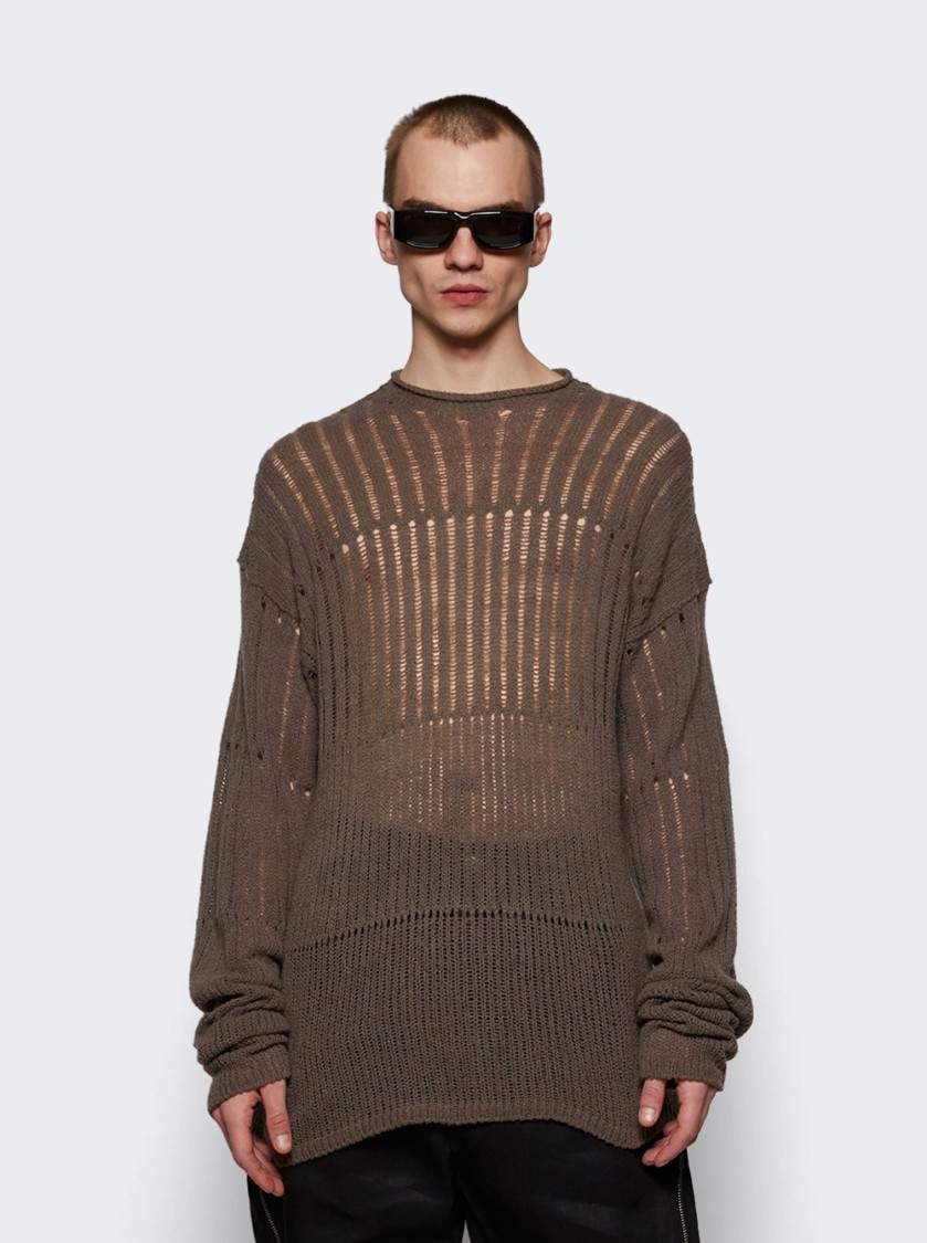 Rick Owens Oversized Pull Knit Sweater Dust In Grey