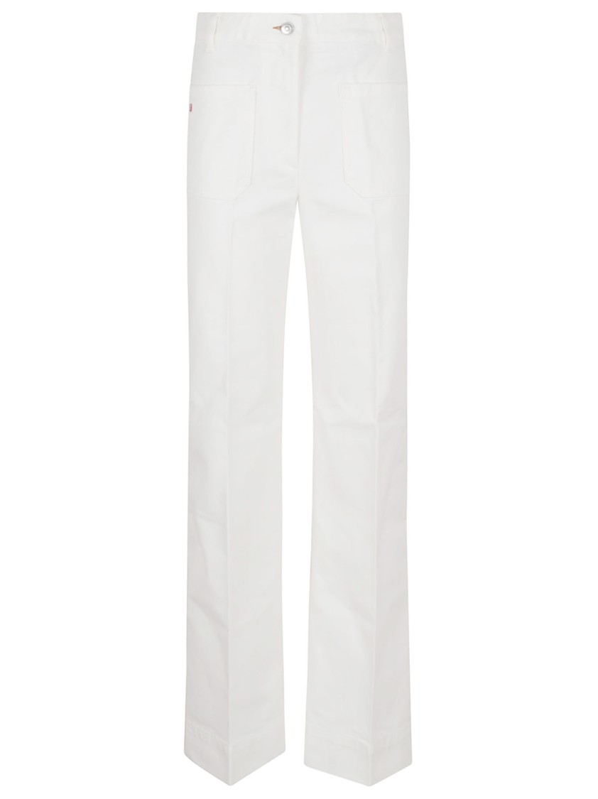 Victoria Beckham Womens Washed White Alina Flared-leg Denim Jeans In White