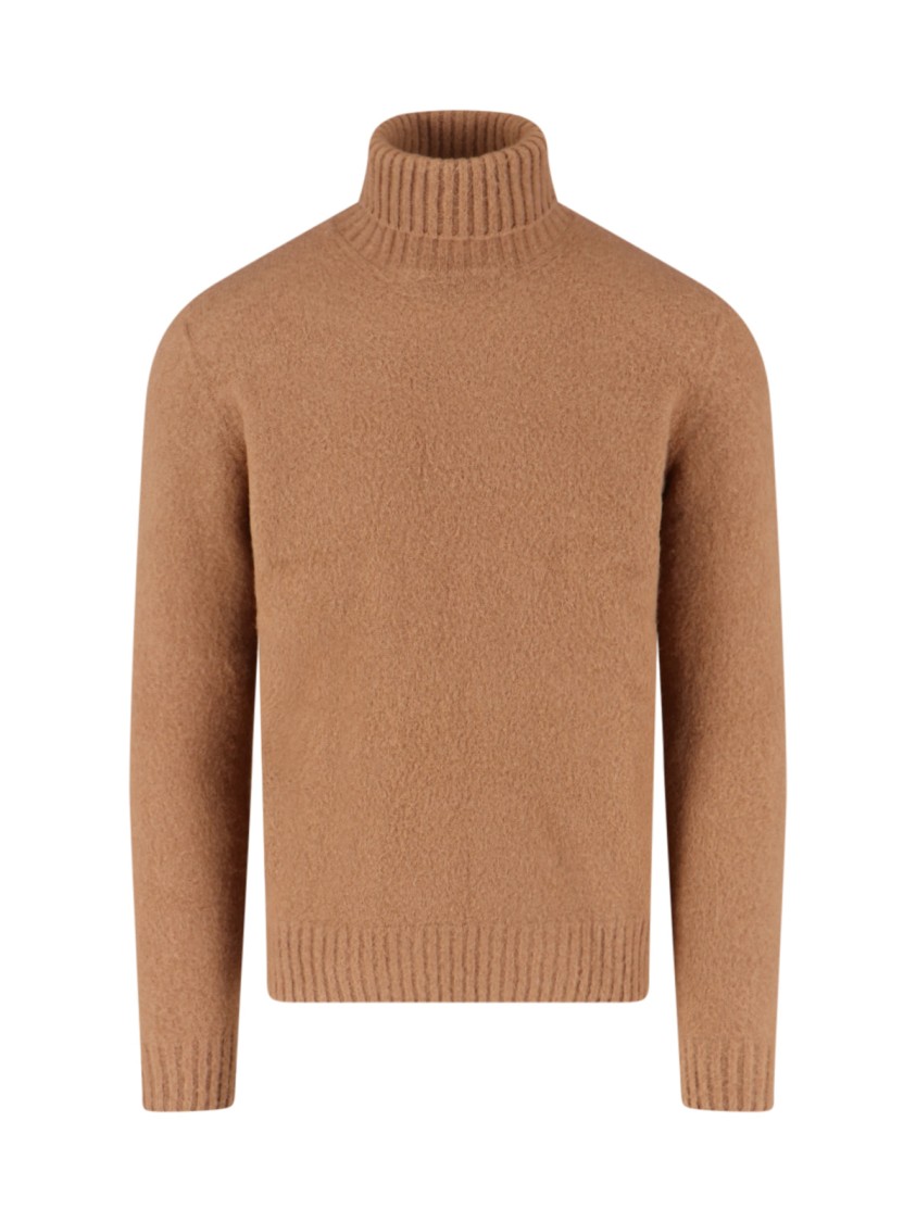 Drumohr Crewneck Ribbed Sweater Long Sleeves In Brown