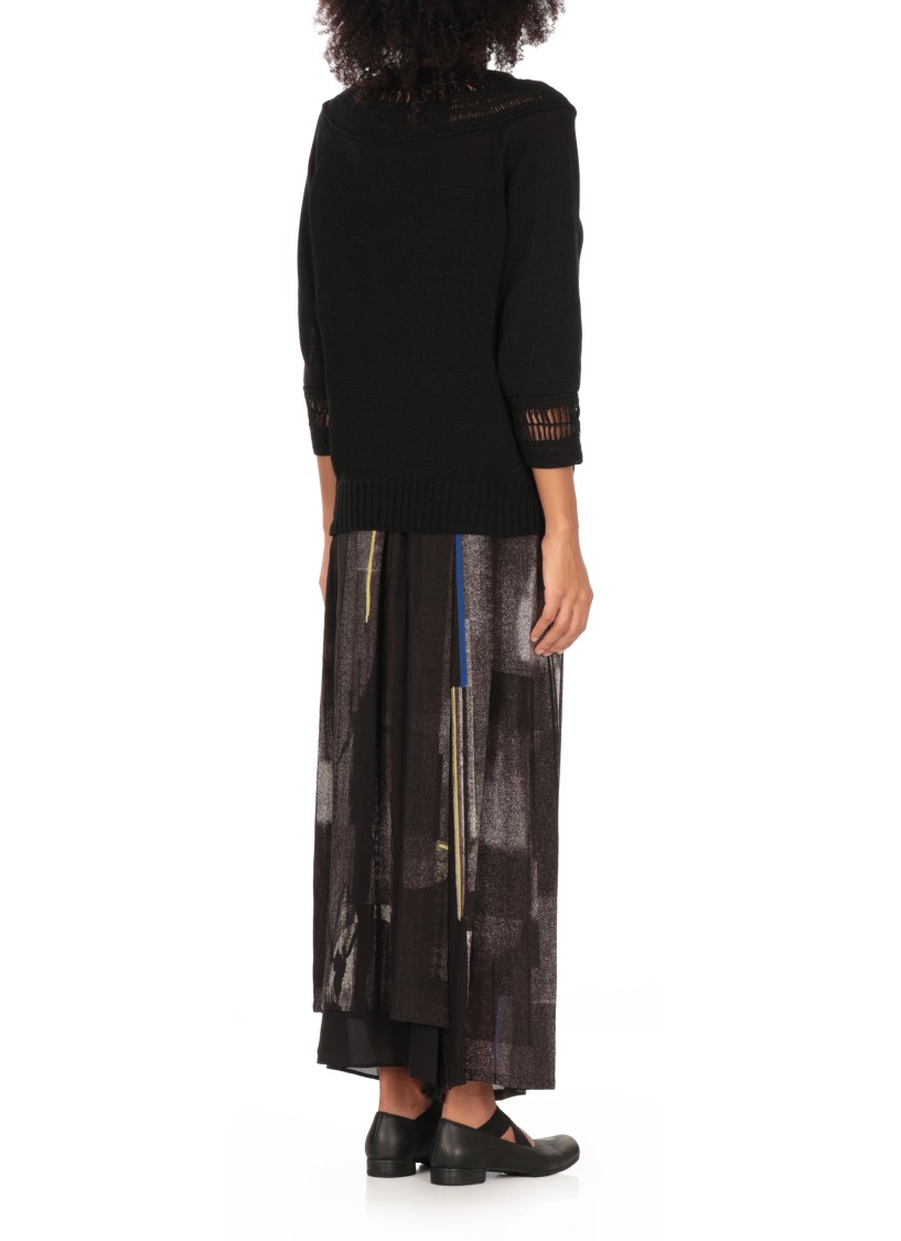 Y's Cotton Sweater In Black