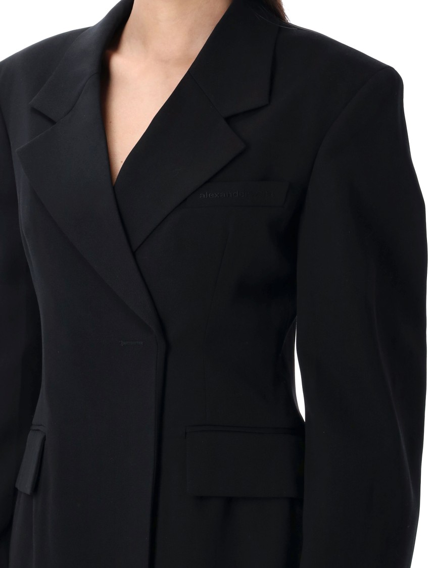 Alexander Wang Asymmetric Blazer Minidress With Tailored Silhouette In Black