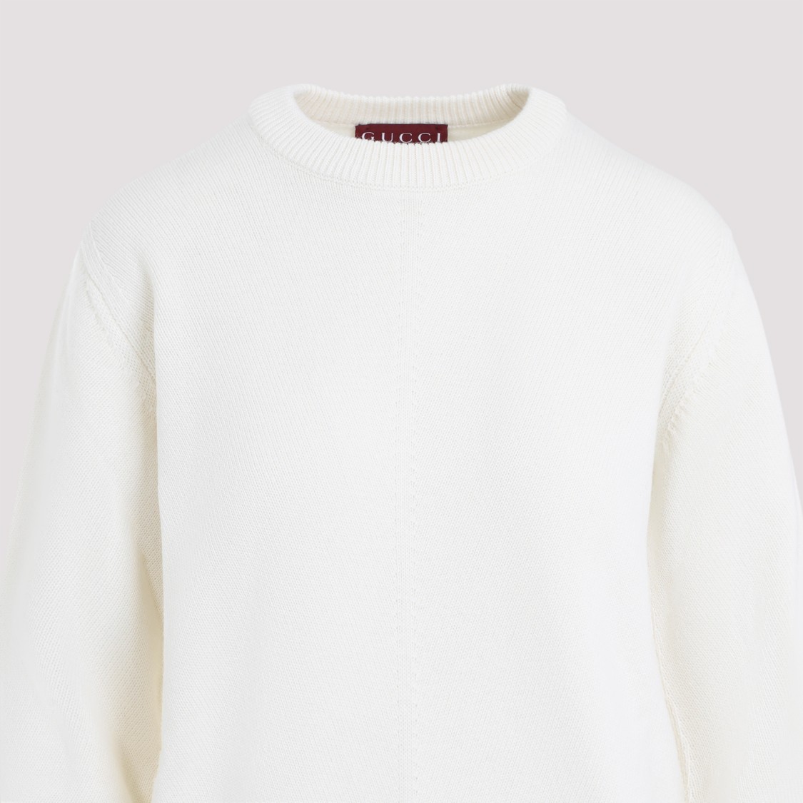GUCCI GUCCI WEB IVORY WOOL AND CASHMERE PULLOVER