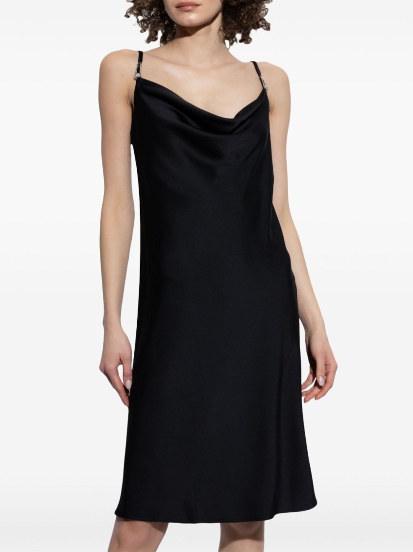 Versace Black Cowl Neck Mini Dress In Black
