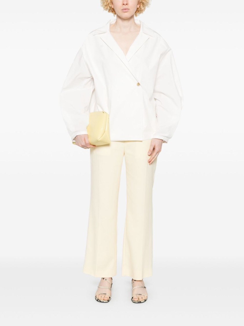 Khaite Pristine Wrap Top With Button Closure In Multi