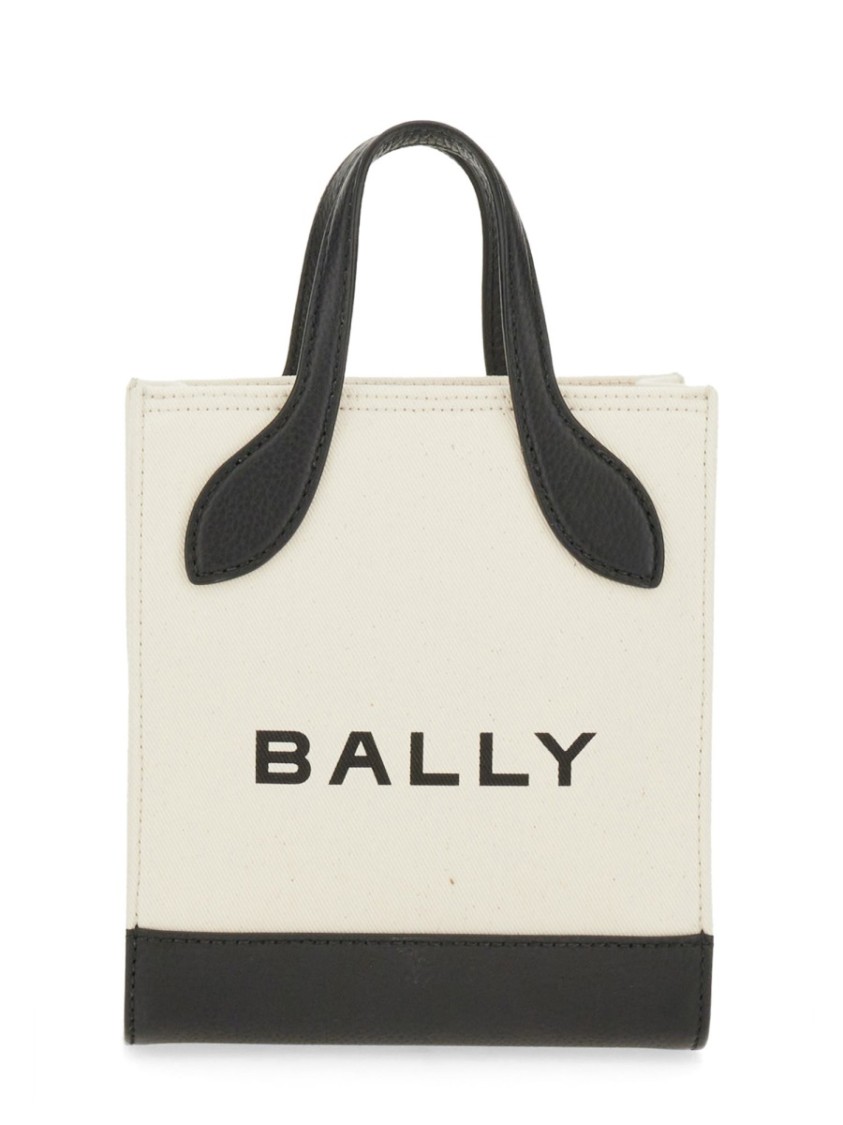 Shop Bally Structured Bag With Detachable Strap And Bold Logo