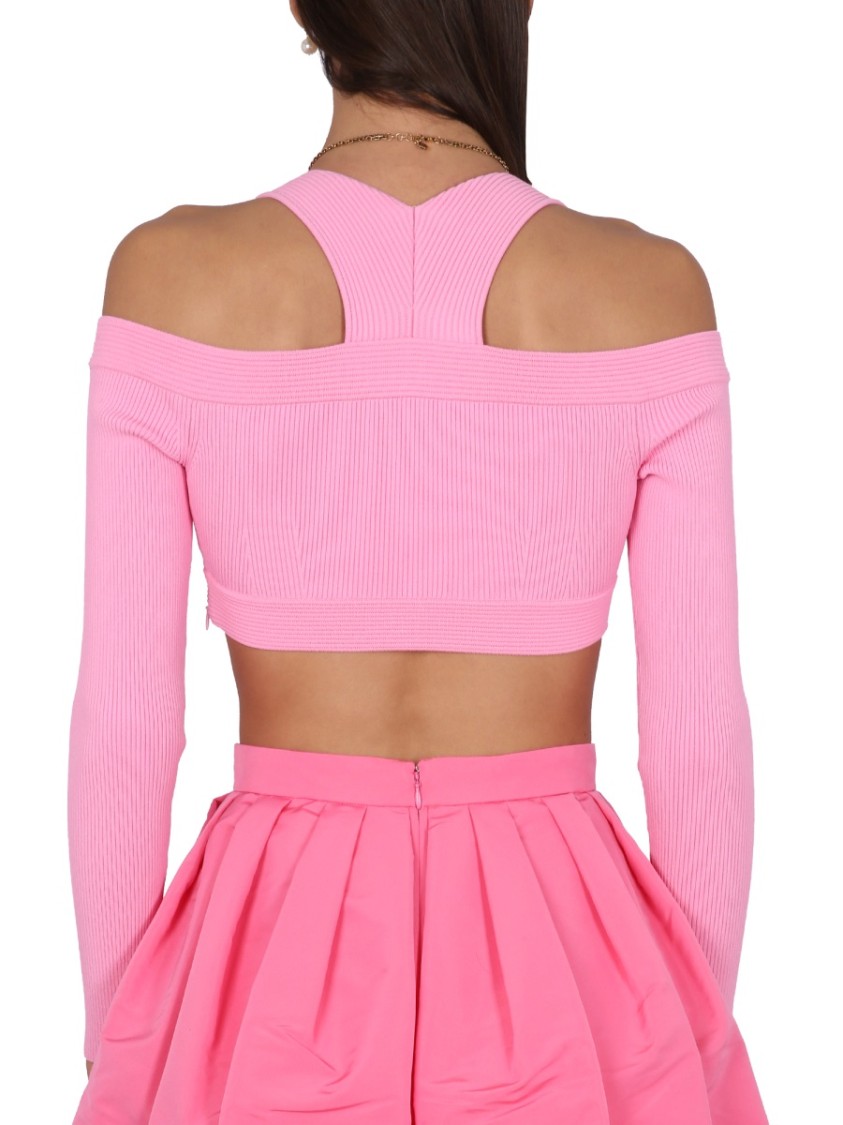 Alexander Mcqueen Cropped Shirt In Pink