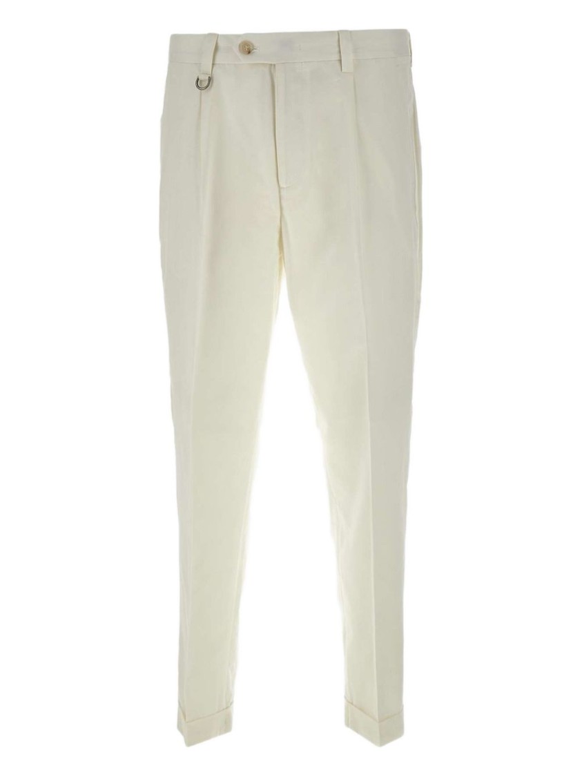 Paolo Pecora Tailored White Trousers In Pattern