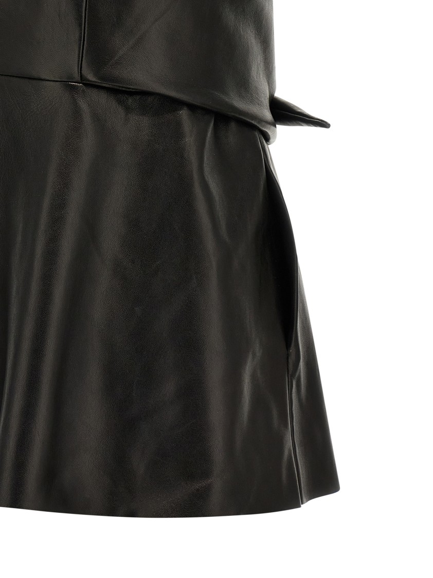 Rick Owens Nappa Leather Vest With Flared Silhouette In Black