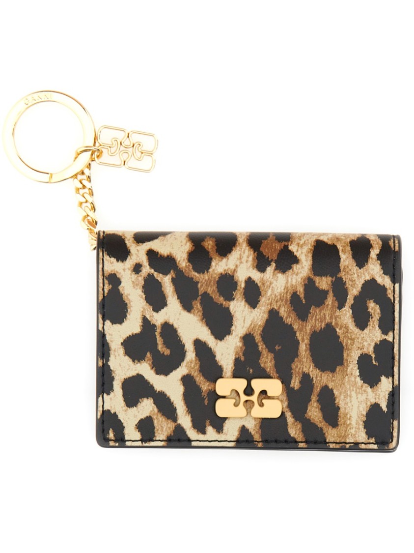 Ganni Bou Card Holder With Animal Motif