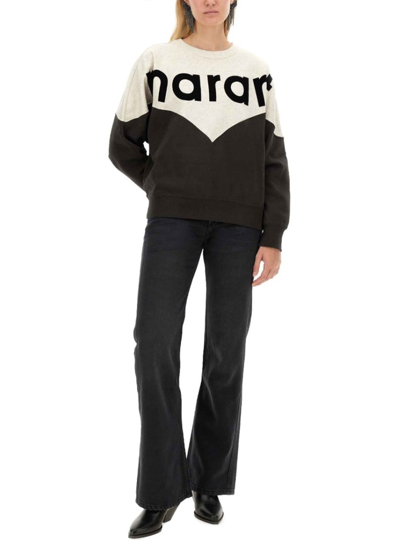 Isabel Marant Étoile Chevron Patterned Sweatshirt In Brown