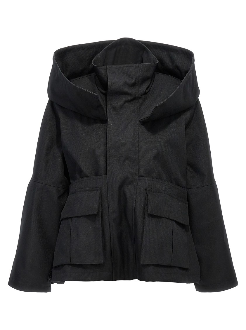 Balenciaga Canvas Oversized Jacket With Quilted Lining In Black