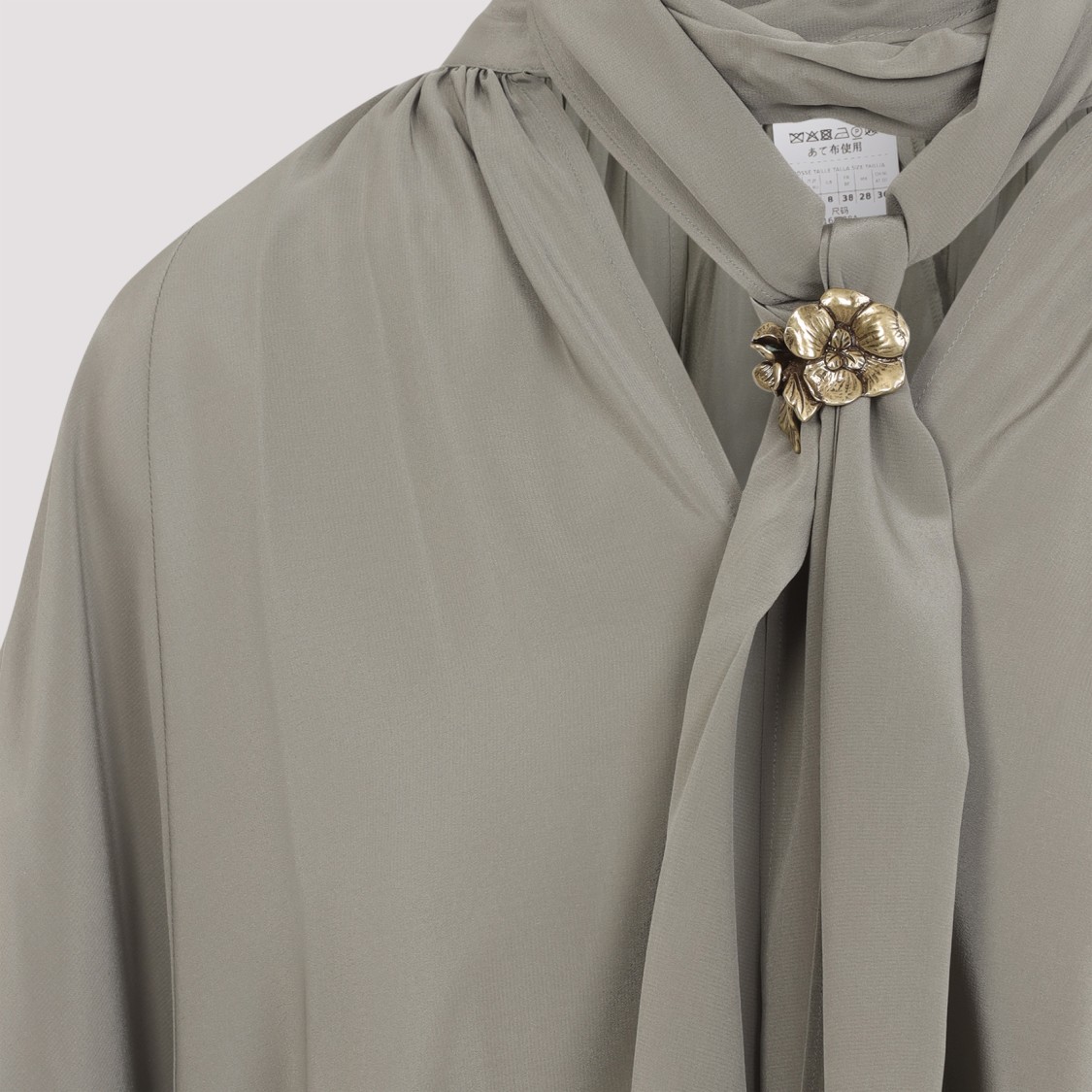 Max Mara Leonida Blouse Draped Design Long Sleeves In Black