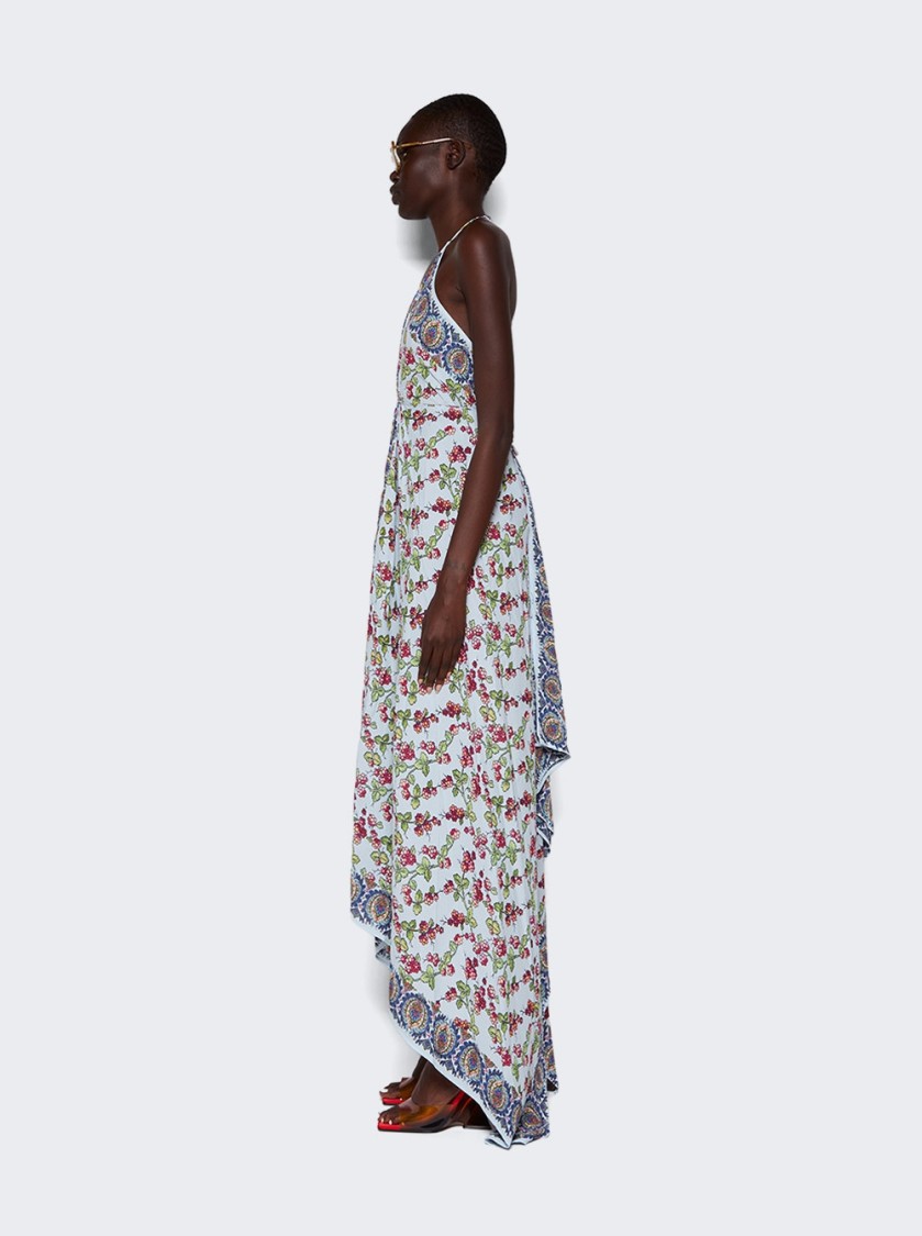 Etro Floral-print Halterneck Maxi Dress With Handkerchief Hem