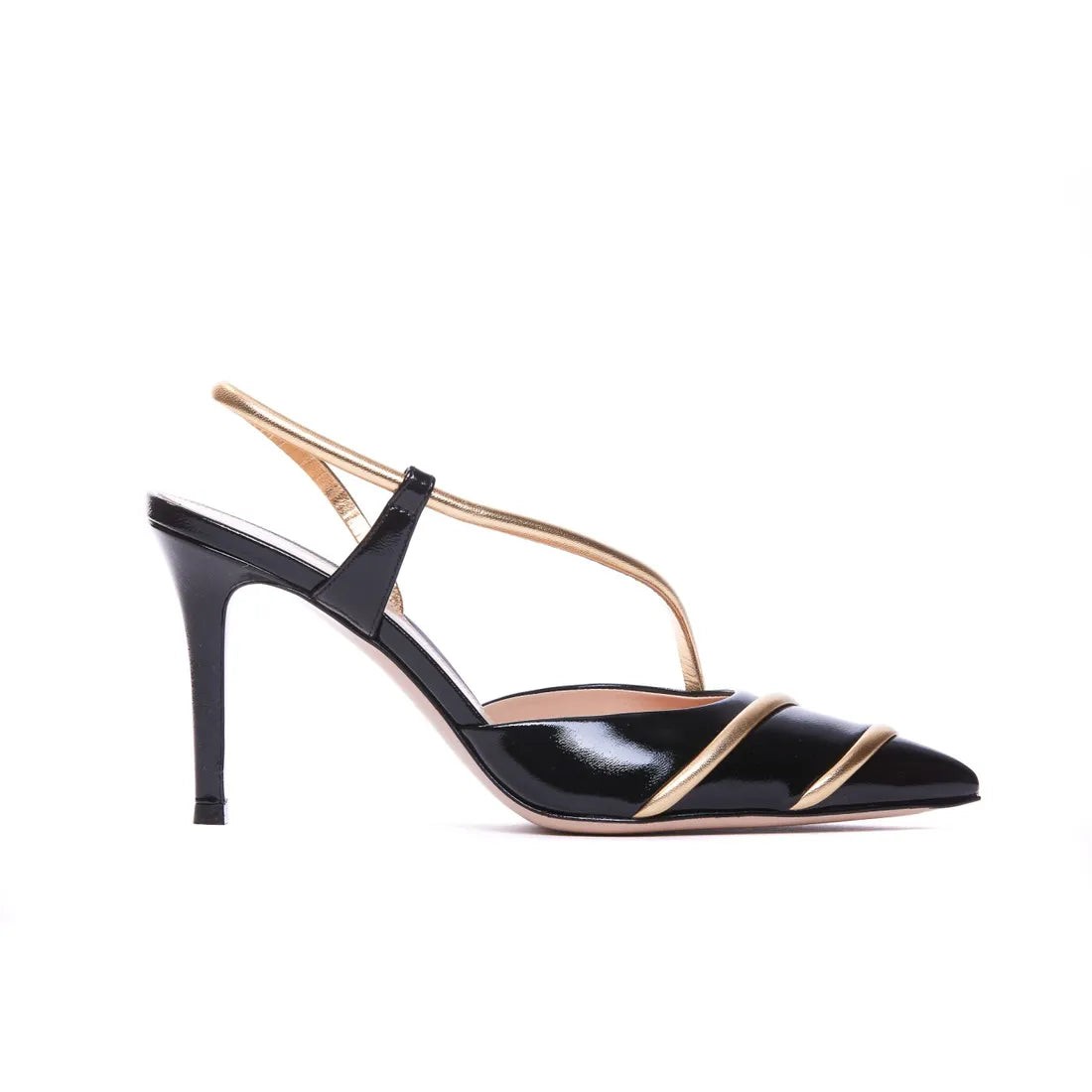 Gianvito Rossi Elegant Pointed Toe Leather Slingbacks With Stiletto Heel