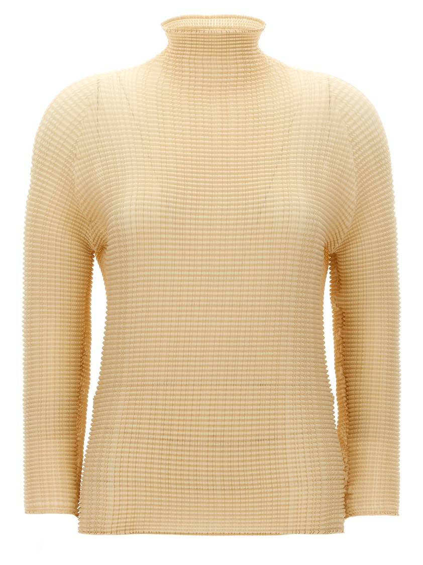 Issey Miyake Beige Wooly Pleats-56 Blouse In Nude