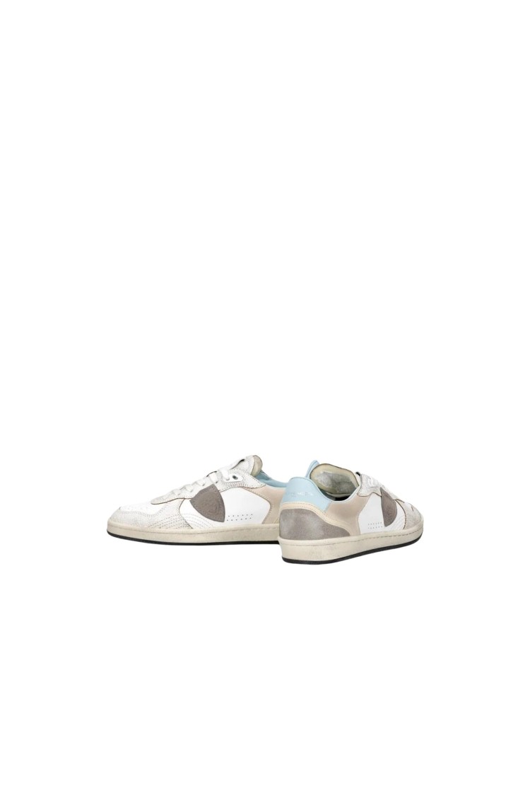 Philippe Model Veau Crackle Blanc Ciel Sneakers In White
