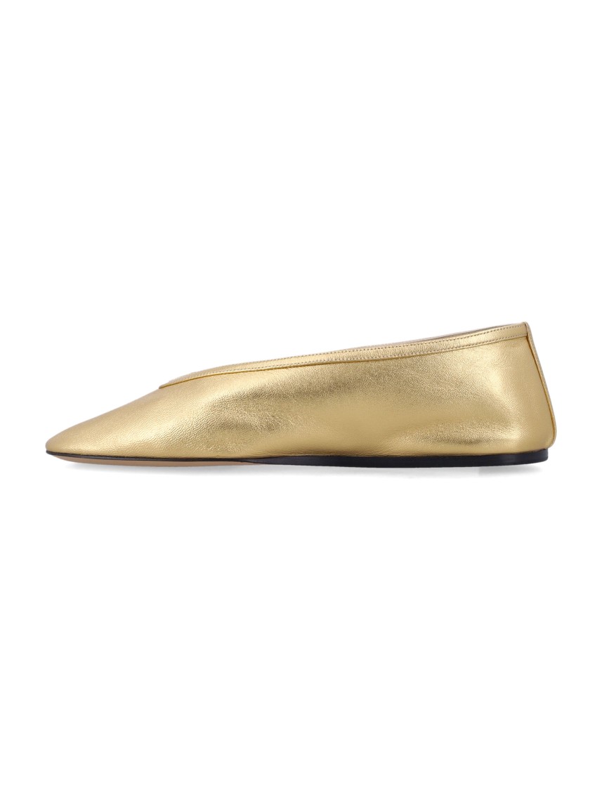 Shop Le Monde Beryl Le Monde Béryl Luna Lamb Leather Slipper In Gold