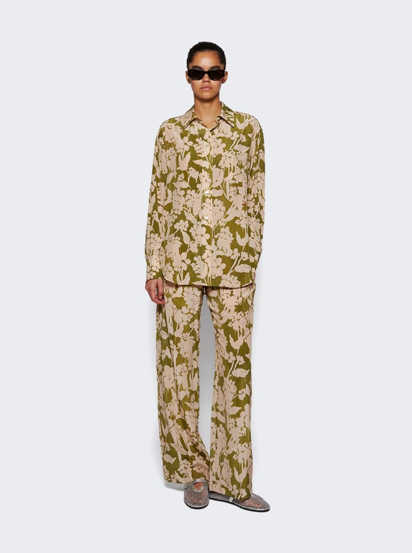 Victoria Beckham Womens Parakeet Blush Floral-print Silk-crepe Pyjama Trousers In Multi