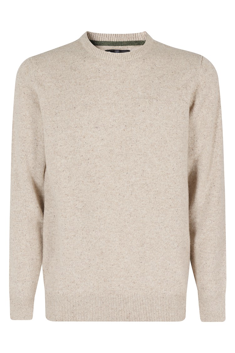 Barbour Essential Tisbury Sweater With Relaxed Fit In Neutral