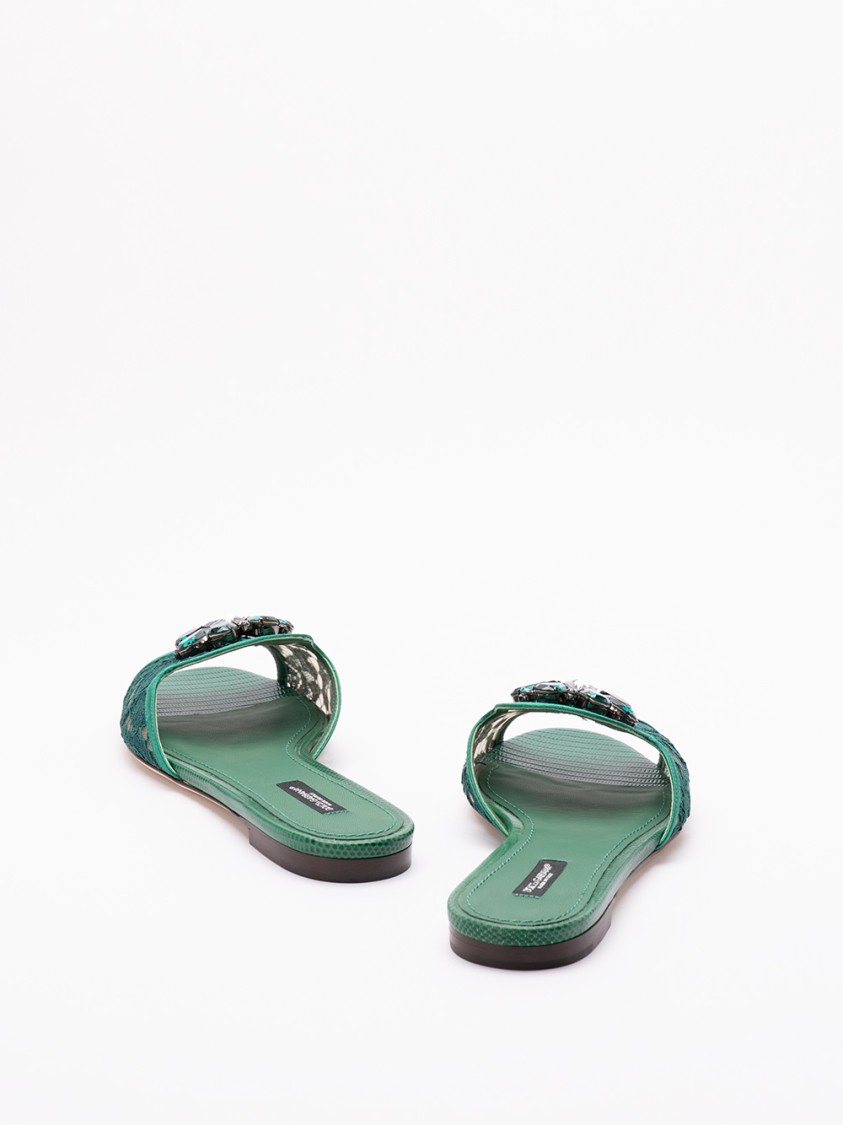 Dolce & Gabbana `rainbow` Slides With Brooch Detailing