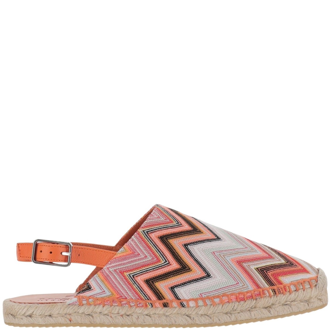 Shop Missoni Geometric Pattern Slippers With Adjustable Heel Strap In Multicolor