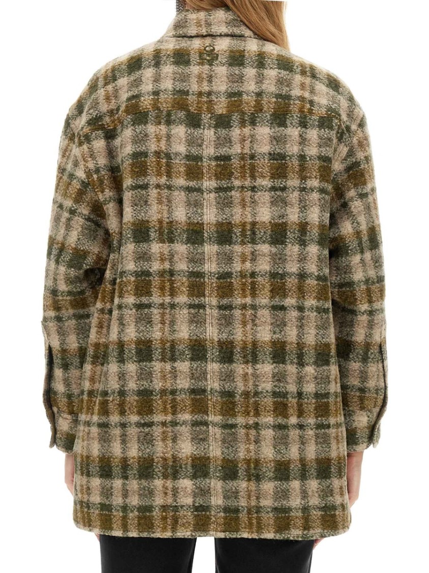 Isabel Marant Étoile Check Pattern Asymmetric Hem Coat In Neutrals
