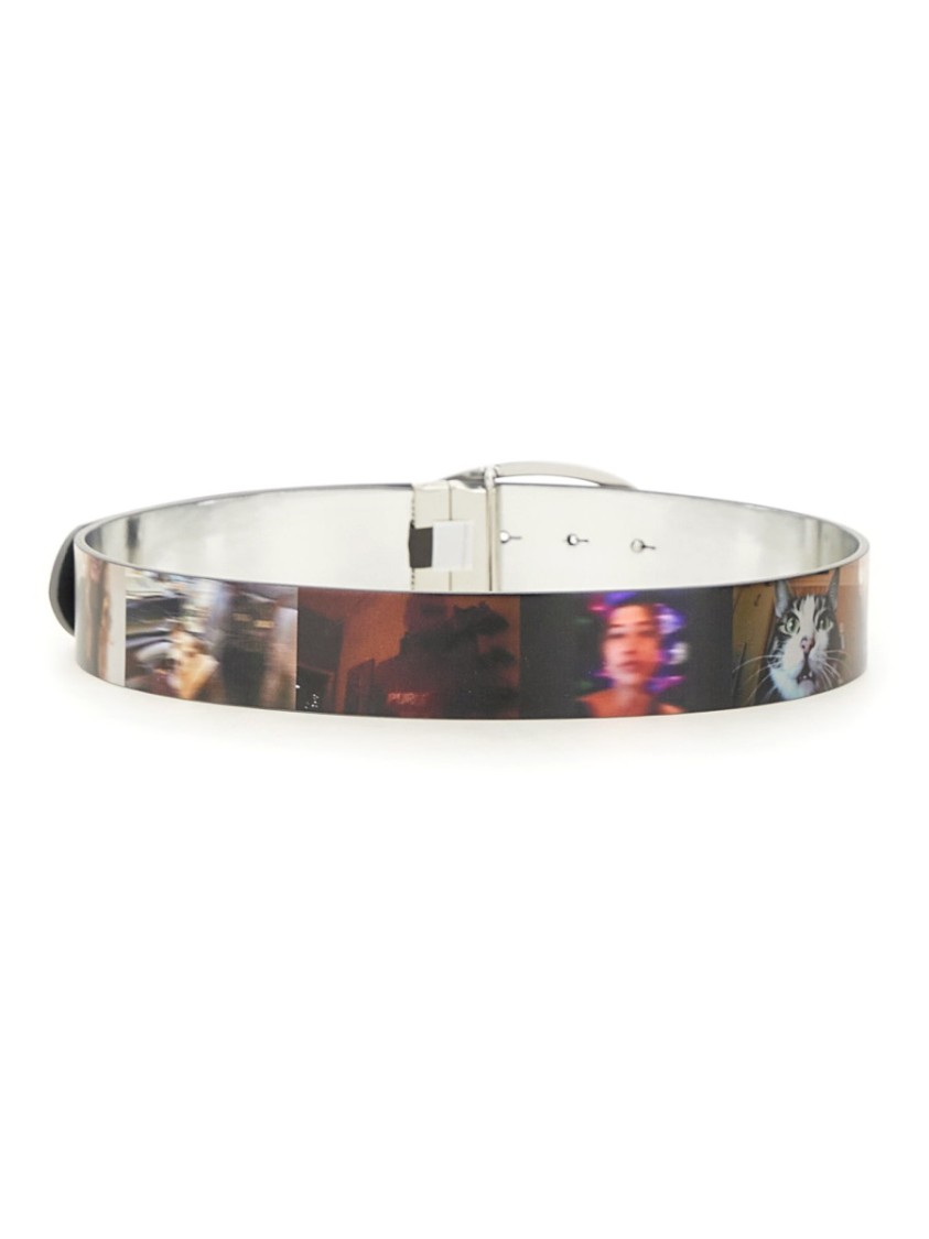 Diesel Livestream Print Belt In Multicolor