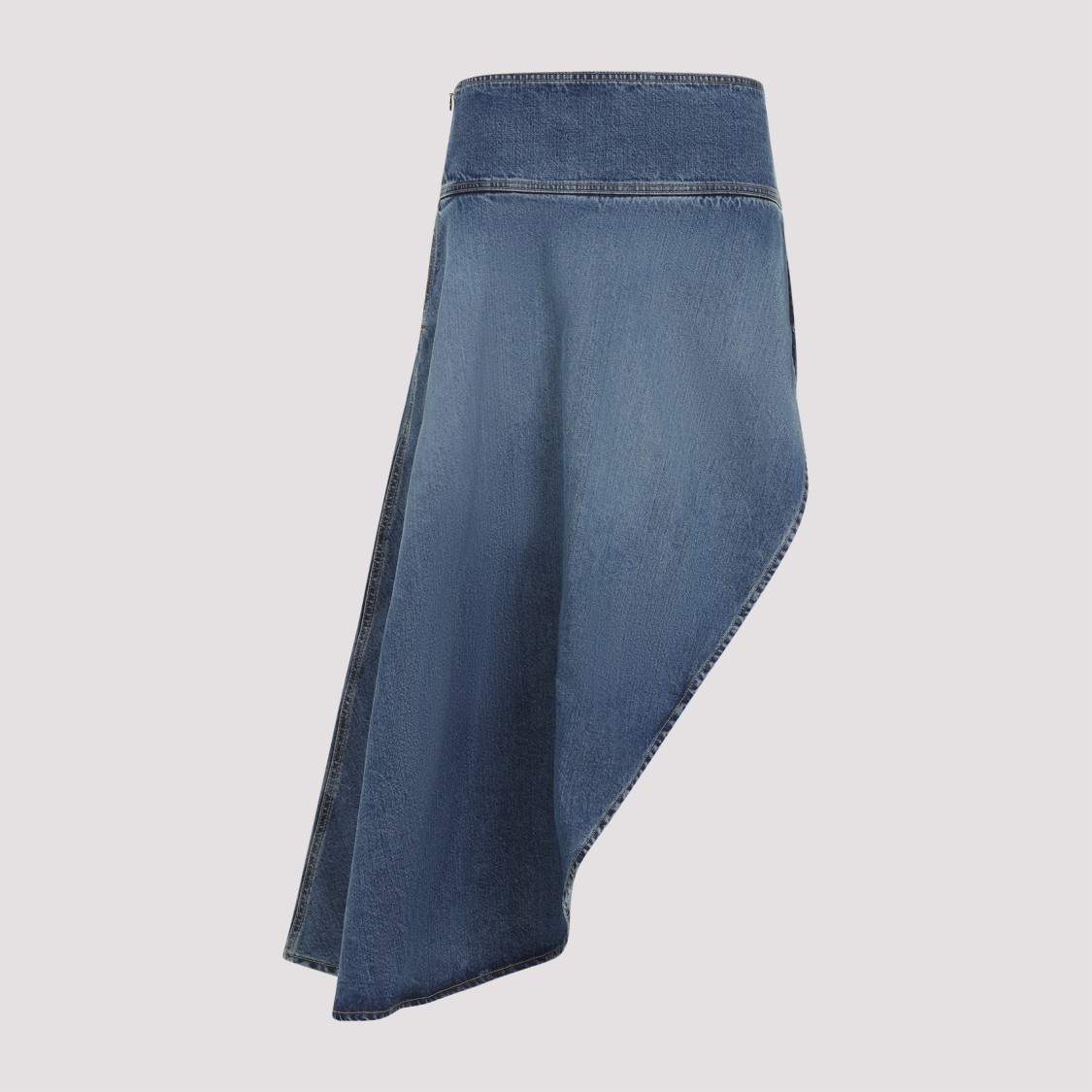 Shop Alaïa Asymmetrical Blue Cotton Skirt