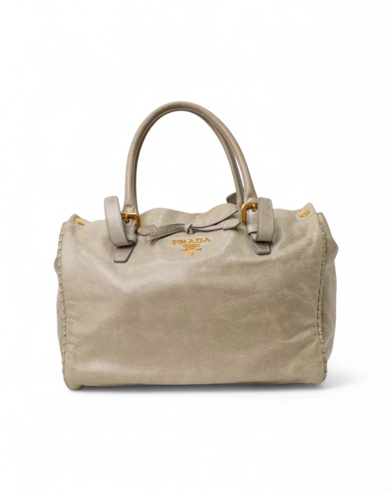 Prada Medium Bow Square Shopper Green