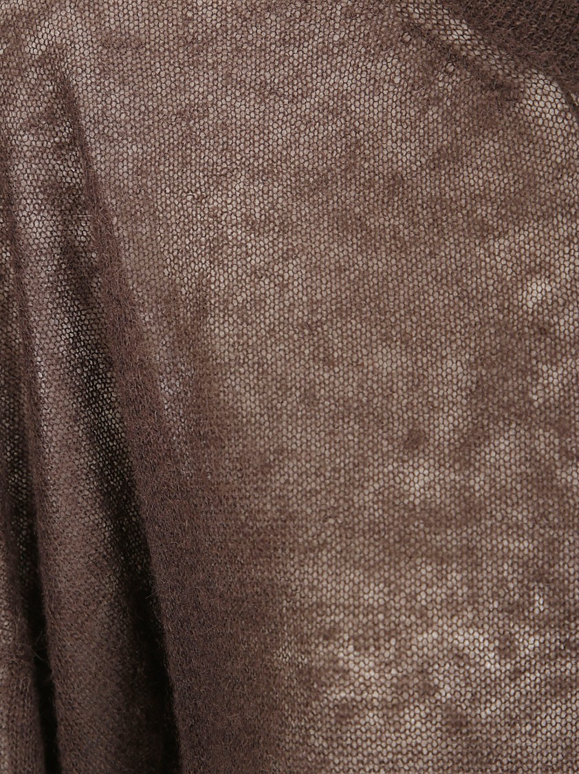 Haikure Crewneck Knitwear Sheer Fabric In Brown