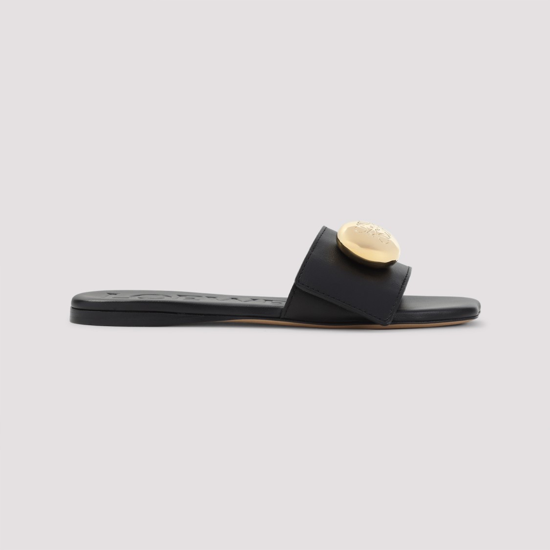 Loewe Women Pebble Calfskin Slide In Black