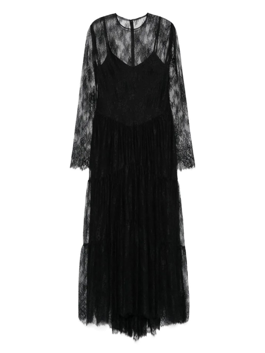 Philosophy Di Lorenzo Serafini Black Lace Overlay Maxi Dress