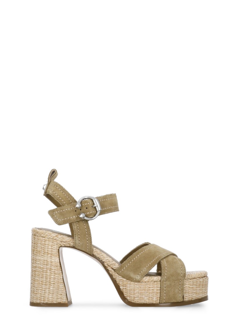 Ash Suede And Raffia Heeled Sandal