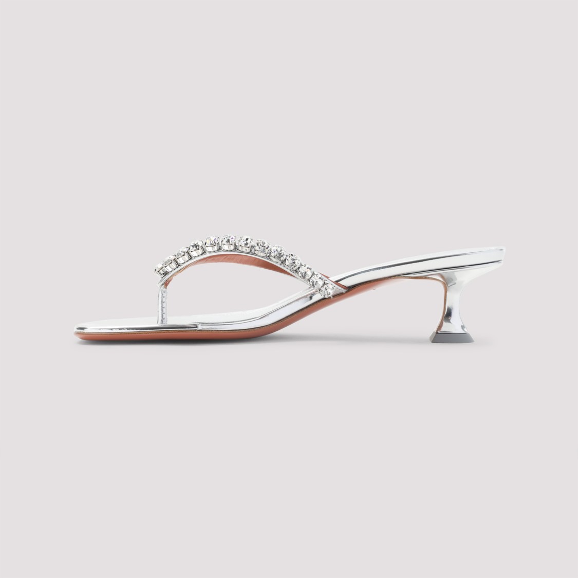 Amina Muaddi Leather Sandals With Crystal-embellished Straps
