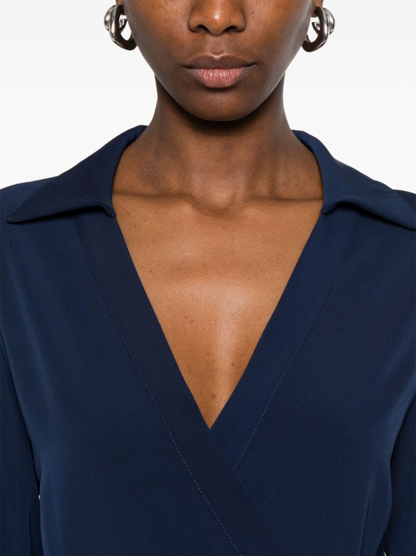 Liu •jo Liu Jo Blue Midi Wrap Dress With Tie In Blue