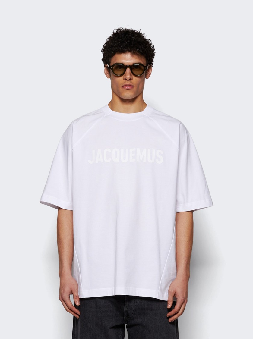 Jacquemus Typo Logo Crewneck T-shirt In White