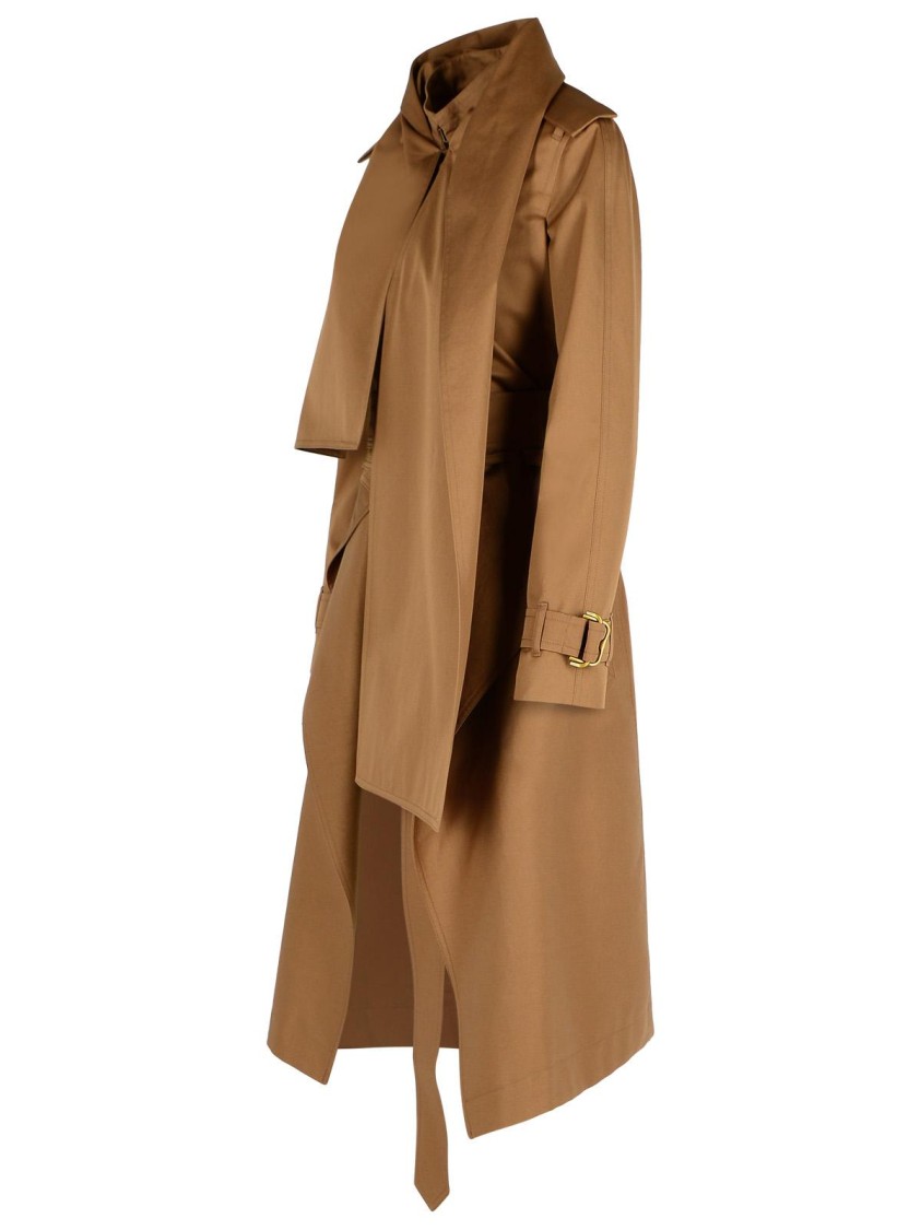 Burberry Long Belted Trench Coat Epaulettes In Brown