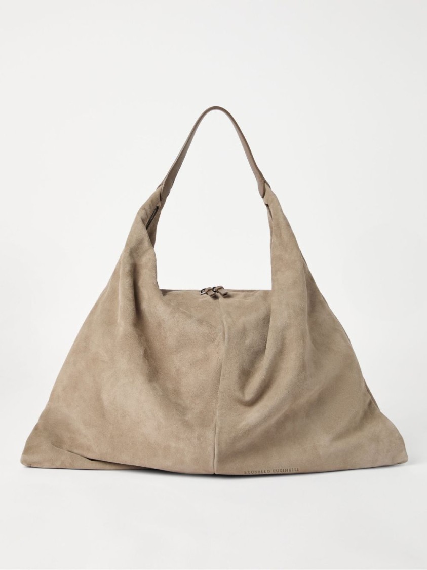 Brunello Cucinelli Women Suede Swing Hobo Bag