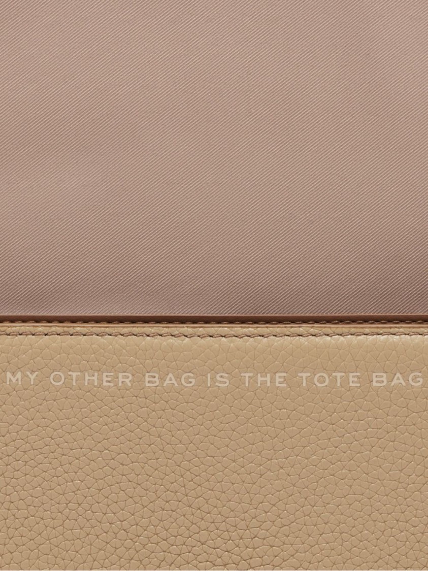 Marc Jacobs Brown Leather Shoulder Bag With Textured Finish In Neutral