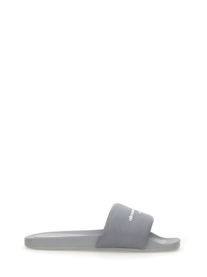 Shop Alexander Wang Nylon "aw" Sandal In Grey