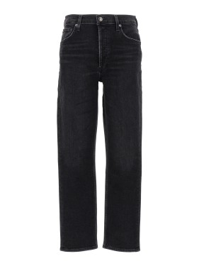 デニム・ジーパン Agolde Five-Pocket Straight-Leg Jeans In Dark Blue Organic Agolde Five-Pocket Straight-Leg In Dark Blue Organic Cotton