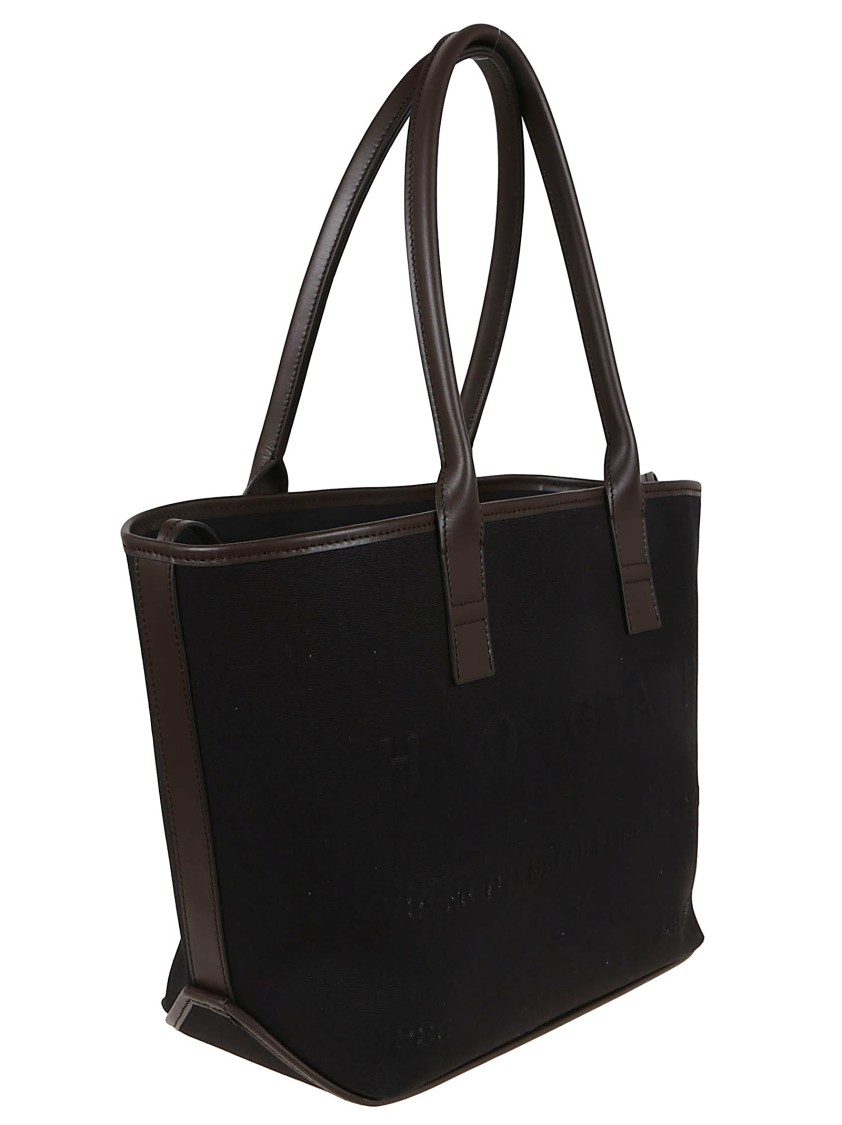 Hogan Script Tote Bag In Black