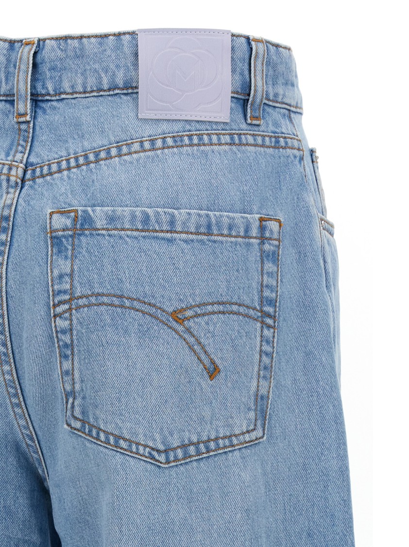 Marella Womens Barrel Wide-leg Denim Jeans Blue Jeans In Blue