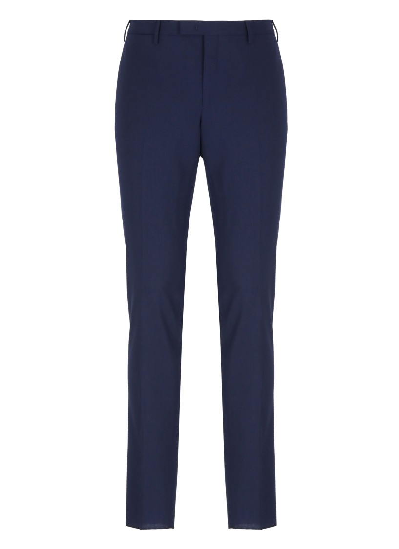 Pt Torino Blue Wool Trousers In Blue