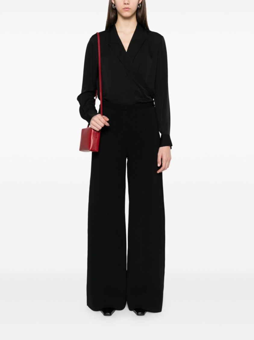 Theory Gewickelte Bluse Mit Steigendem Revers In Black
