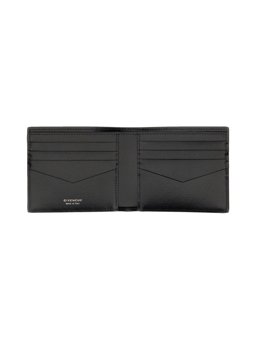 Givenchy Compact Black Calf Leather Wallet With Subtle Branding In Black