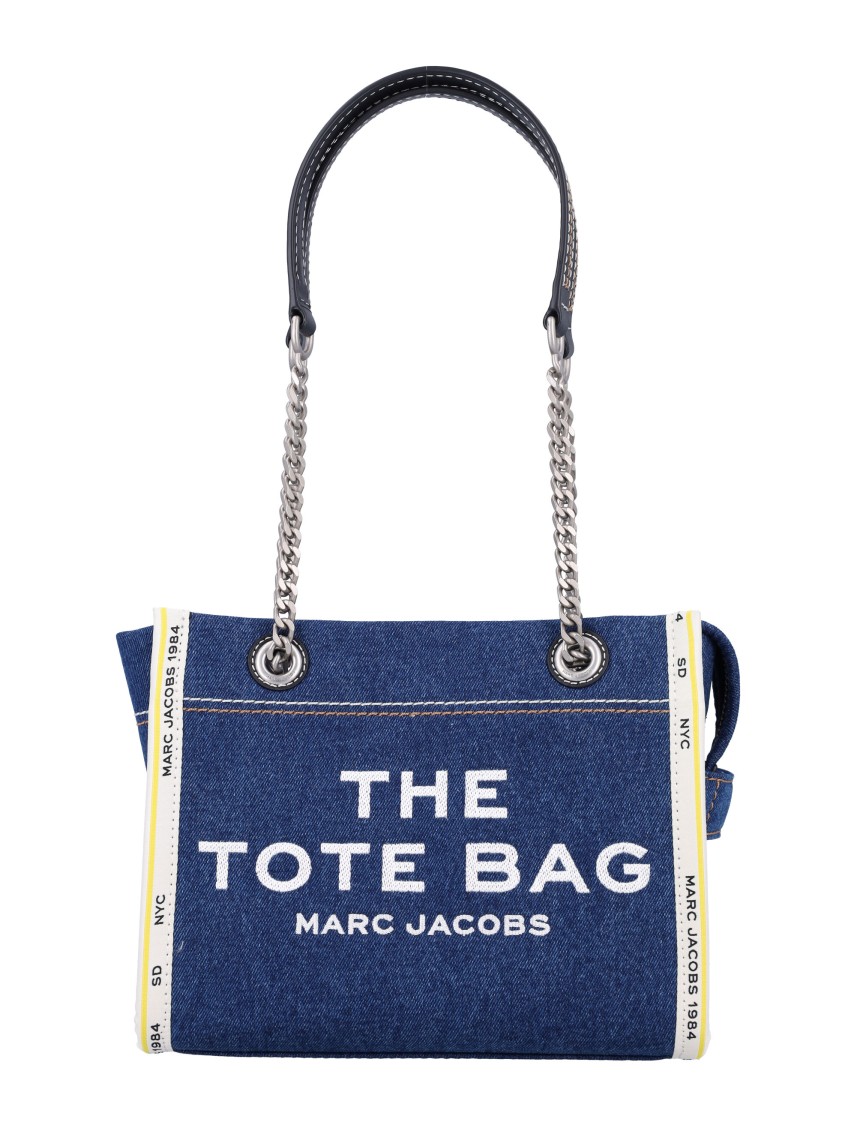 MARC JACOBS MARC JACOBS DENIM CHAIN SMALL TOTE BAG 