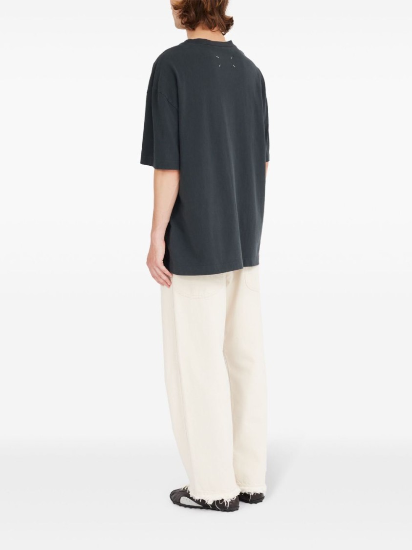 Maison Margiela Relaxed Fit Black Cotton Jersey T-shirt